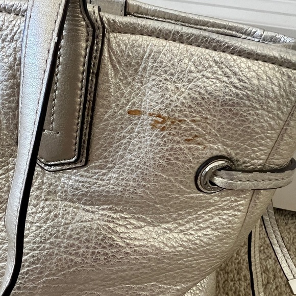 Coach Chelsea Leather Stripe Platinum Charlie ToteBag Purse J1126 18962 - Picture 5 of 14